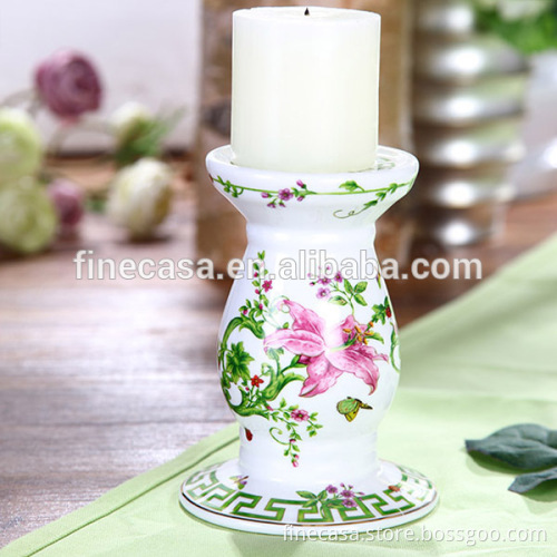 In April Fine New Bone China Elegant Ceramic Floral Candle Holder Made in China